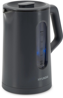 Чайник электрический Hyundai HYK-G4508 1.5л. 1700Вт серый/прозрачный корпус: стекло от магазина РЭССИ