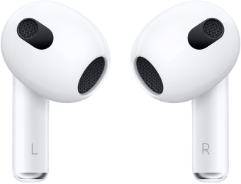 Гарнитура вкладыши Apple AirPods 3 A2565,A2564,A2566 белый беспроводные bluetooth в ушной раковине (MME73ZA/A) от магазина РЭССИ