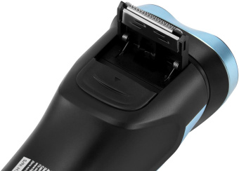 Бритва роторная Hyundai H-SH8088 реж.эл.:3 питан.:аккум. черный/голубой от магазина РЭССИ