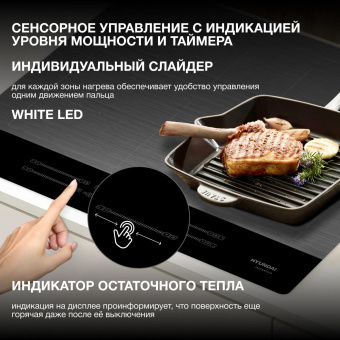 Индукционная варочная поверхность Hyundai HHI 6786 GR темно-серый от магазина РЭССИ