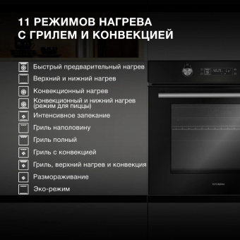 Духовой шкаф Электрический Hyundai HEO 6648 BG черный от магазина РЭССИ