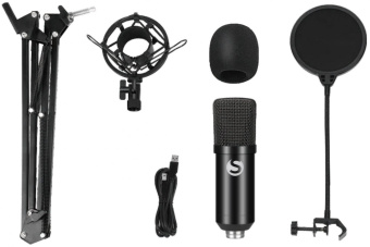 Микрофон проводной SunWind SW-SM400G 1.5м черный от магазина РЭССИ