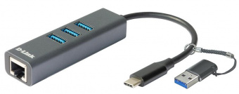 Разветвитель USB 3.0 D-Link DUB-2332 3порт. черный (DUB-2332/A1A) от магазина РЭССИ