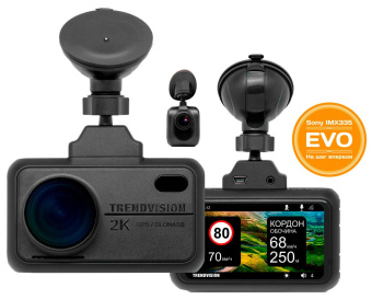 Видеорегистратор TrendVision TDR-721S EVO PRO черный 5Mpix 1296x2304 1296p 170гр. GPS NTK96675 от магазина РЭССИ