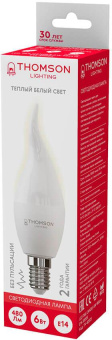 Лампа светодиодная Thomson TH-B2025 6Вт цок.:E14 свеча 220B 3000K св.свеч.бел.теп. Tail Candle (упак.:1шт) от магазина РЭССИ
