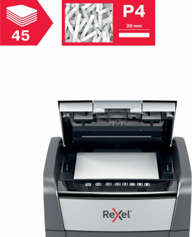 Шредер Rexel Optimum AutoFeed 45X черный с автоподачей (секр.P-4) фрагменты 45лист. 20лтр. скрепки скобы пл.карты от магазина РЭССИ