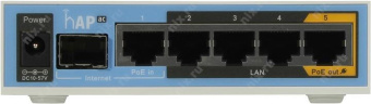 Роутер беспроводной MikroTik hAP ac (RB962UIGS-5HACT2HNT) AC1750 10/100/1000BASE-TX/SFP белый от магазина РЭССИ