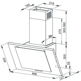 Вытяжка каминная Weissgauff Gamma 50 PB белый управление: кнопочное (1 мотор) от магазина РЭССИ