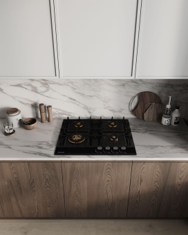 Газовая варочная поверхность Weissgauff HGG 6445 BL Volcano Burner черный от магазина РЭССИ