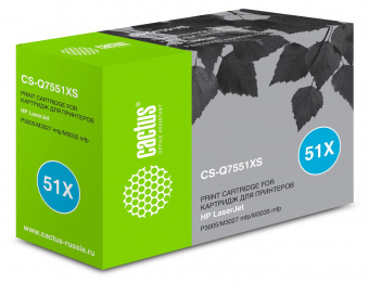 Картридж лазерный Cactus CS-Q7551XS Q7551X черный (13000стр.) для HP LJ P3005/M3027/M3035 от магазина РЭССИ