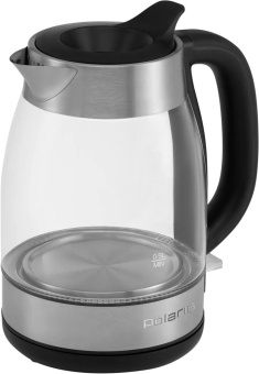Чайник электрический Polaris PWK 1817CGL 1.8л. 2200Вт нержавеющая сталь/черный корпус: стекло/металл от магазина РЭССИ