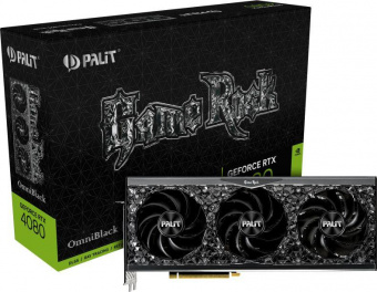 Видеокарта Palit PCI-E 4.0 PA-RTX4080 GAMEROCK OMNIBLACK NVIDIA GeForce RTX 4080 16384Mb 256 GDDR6X 2205/22400 HDMIx1 DPx3 HDCP Ret от магазина РЭССИ