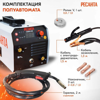 Сварочный аппарат Ресанта САИПА-160 инвертор FLUX/MIG-MAG 6.2кВт от магазина РЭССИ