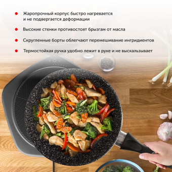 Сковорода Starwind Chef SW-CH3024 круглая 24см покрытие: Quantum2 ручка несъемная (без крышки) черный (SW-CH3024/КОР) от магазина РЭССИ