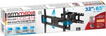 Кронштейн для телевизора Arm Media LCD-418 черный 32"-65" макс.35кг настенный поворотно-выдвижной и наклонный от магазина РЭССИ