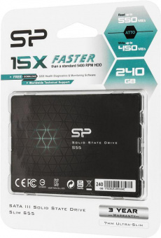 Накопитель SSD Silicon Power SATA III 240Gb SP240GBSS3S55S25 Slim S55 2.5" от магазина РЭССИ