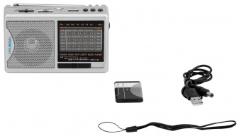 Радиоприемник портативный Hyundai H-PSR160 серебристый USB microSD от магазина РЭССИ