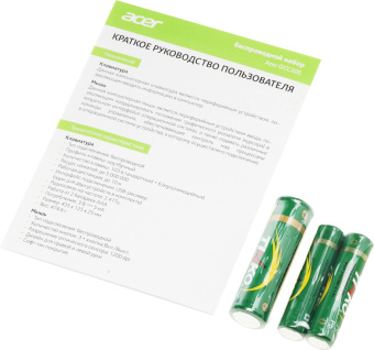Клавиатура + мышь Acer OCC205 клав:зеленый/желтый мышь:зеленый/желтый USB беспроводная slim (ZL.ACCEE.00E) от магазина РЭССИ