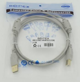 Кабель USB A(m) USB B(m) 1.8м феррит.кольца серый от магазина РЭССИ