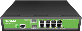 Коммутатор Digma DSW708G-2S-T (L2+) 8x1Гбит/с 2SFP управляемый от магазина РЭССИ