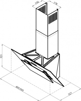 Вытяжка каминная Lex MIRA 500 BLACK черный управление: кнопочное (1 мотор) от магазина РЭССИ