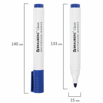 Стираемые маркеры для белой доски BRAUBERG CLASSIC набор 4 цвета 3 мм с клипом 152117 от магазина РЭССИ