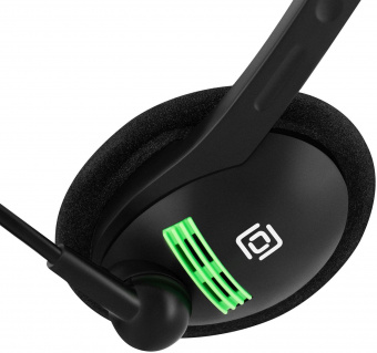 Наушники с микрофоном Оклик HS-M100 черный 1.8м накладные оголовье (1532004) от магазина РЭССИ