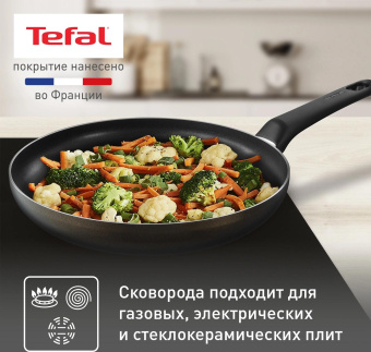 Сковорода Tefal Easy Plus Э 04237124 круглая 24см ручка несъемная (без крышки) черный (9100054095) от магазина РЭССИ