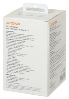 Колонка порт. Digma S-16 черный 6W 1.0 BT/USB 1800mAh от магазина РЭССИ