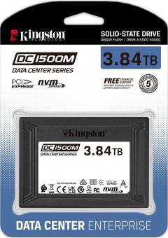 Накопитель SSD Kingston PCI-E 3.0 x4 3.84Tb SEDC1500M/3840G DC1500M 2.5" 1.6 DWPD от магазина РЭССИ