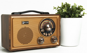 Радиоприемник портативный Сигнал БЗРП РП-335 дерево коричневое USB microSD от магазина РЭССИ