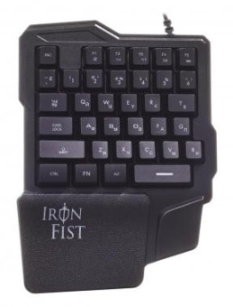 Игровой блок Оклик 701G IRON FIST черный USB for gamer LED (подставка для запястий) (1196590) от магазина РЭССИ