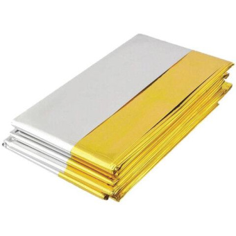 Изотермическое спасательное термоодеяло/покрывало DASWERK серебро/золото 160x210 см 630841 от магазина РЭССИ