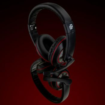 Наушники с микрофоном Оклик HS-L390G DRAGON черный/красный 1.8м мониторные оголовье (1100413) от магазина РЭССИ