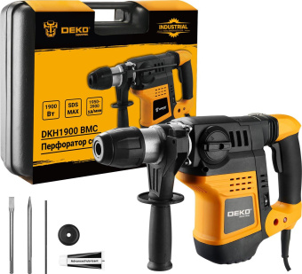 Перфоратор Deko DKH1900 патрон:SDS-max уд.:9Дж 1900Вт (кейс в комплекте) от магазина РЭССИ