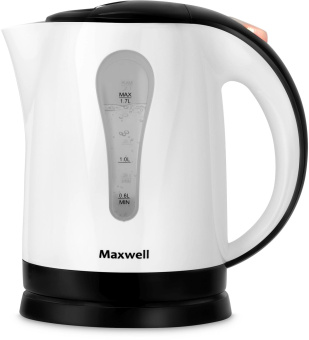 Чайник электрический Maxwell MW-1079 1.7л. 2200Вт белый/черный корпус: пластик от магазина РЭССИ