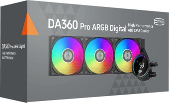 Система водяного охлаждения PcCooler DA360 Pro Digital BK ARGB Soc-AM5/AM4/1200/1700/1851 черный 4-pin Al LCD 300W Ret (DA360PRO-BKAWXL-GL) от магазина РЭССИ