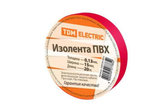 Изолента ПВХ 0,13*15мм Красная 20м TDM от магазина РЭССИ