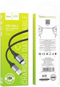 Кабель Hoco X102 Fresh Type-C USB (m)-USB Type-C 1м черный коробка от магазина РЭССИ