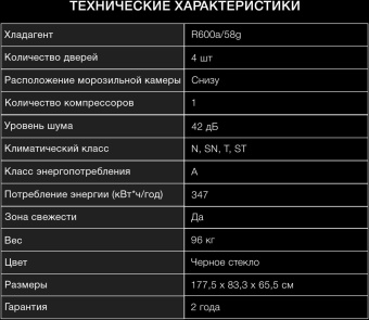 Холодильник Hyundai CM5005F 3-хкамерн. черное стекло инвертер от магазина РЭССИ