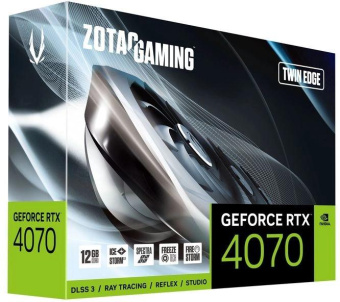 Видеокарта Zotac PCI-E 4.0 RTX 4070 TWIN EDGE NVIDIA GeForce RTX 4070 12Gb 192bit GDDR6X 2475/21000 HDMIx1 DPx3 HDCP Ret от магазина РЭССИ