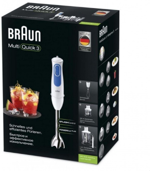 Блендер погружной Braun MQ3045WH Aperitive 700Вт белый/синий от магазина РЭССИ