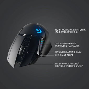 Мышь Logitech G502 Lightspeed черный оптическая 25600dpi беспров. USB 9but (910-005567) от магазина РЭССИ