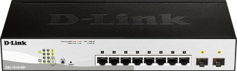 Коммутатор D-Link DGS-1210-08P DGS-1210-08P/G3A (L2) 8x1Гбит/с 2SFP 8PoE 65W настраиваемый от магазина РЭССИ