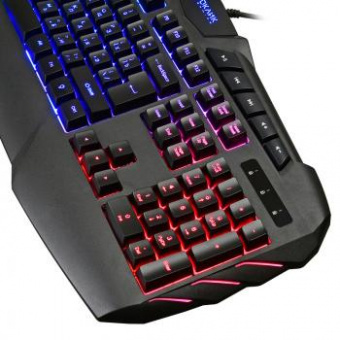 Клавиатура Оклик 777G PSYCHO черный USB Multimedia for gamer LED (подставка для запястий) от магазина РЭССИ