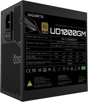 Блок питания Gigabyte ATX 1000W GP-UD1000GM 80+ gold (24+4+4pin) APFC 120mm fan 8xSATA Cab Manag RTL от магазина РЭССИ