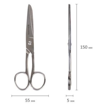 Цельнометаллические ножницы BRAUBERG Professional 150 мм классической формы 237101 от магазина РЭССИ