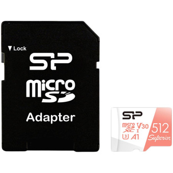 Флеш карта microSDXC 512GB Silicon Power SP512GBSTXDV3V20SP Superior + adapter от магазина РЭССИ