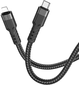 Кабель Hoco U110 iP PD USB Type-C-Lightning (m) 1.2м черный коробка от магазина РЭССИ
