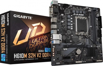 Материнская плата Gigabyte H610M S2H V2 DDR4 Soc-1700 Intel H610 2xDDR4 mATX AC`97 8ch(7.1) GbLAN+VGA+DVI+HDMI+DP от магазина РЭССИ